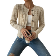 Gaylene | Cable-Knit Button Cardigan