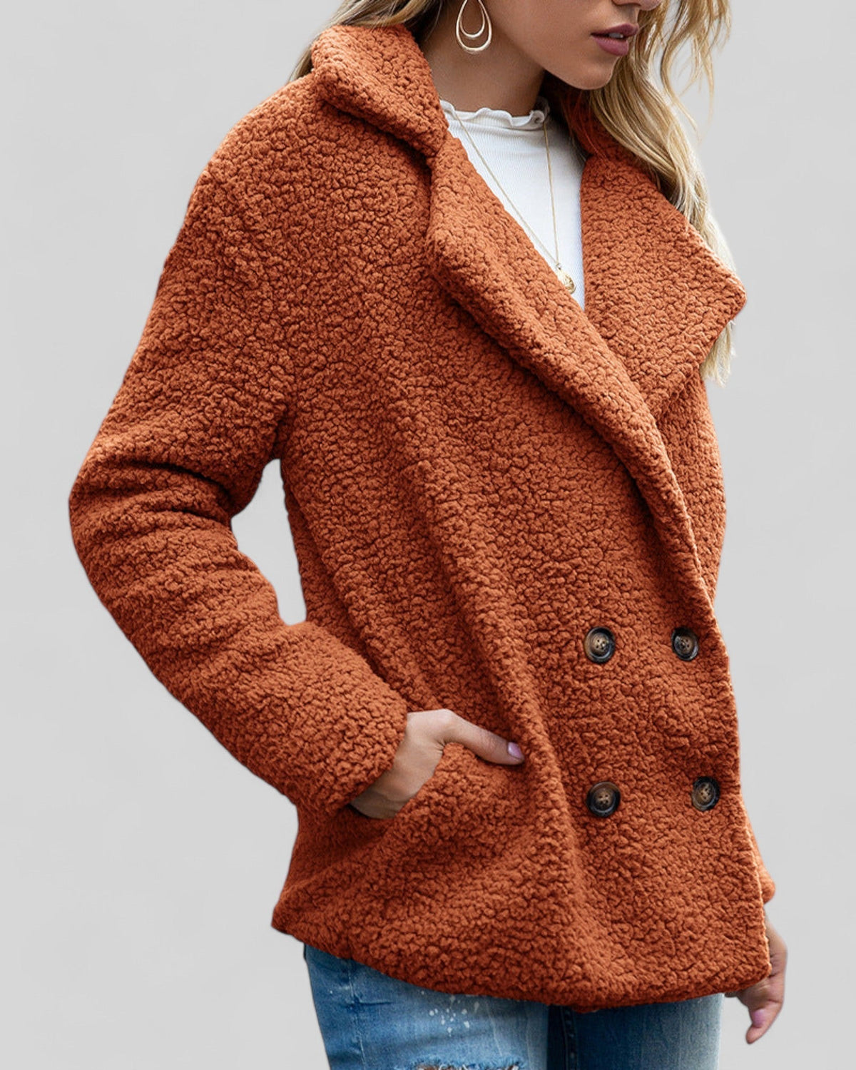 Vianey | Textured Double-Breasted Jacket