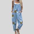 FLOWING ADJUSTABLE-STRAP CROPPED DUNGAREES