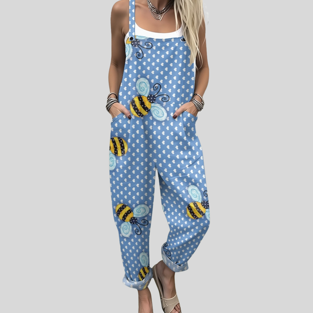 FLOWING ADJUSTABLE-STRAP CROPPED DUNGAREES
