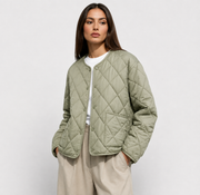 Shalonda | Collarless Quilted Zip Jacket