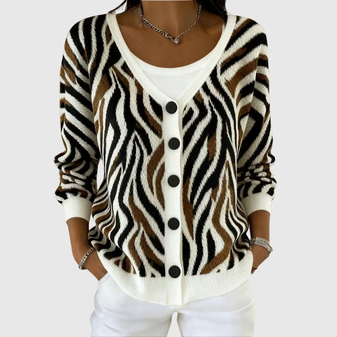 KNITTED BUTTON-FRONT SUMMER CARDIGAN