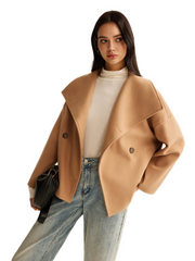 Maryellen | Wide-Collar Button Jacket