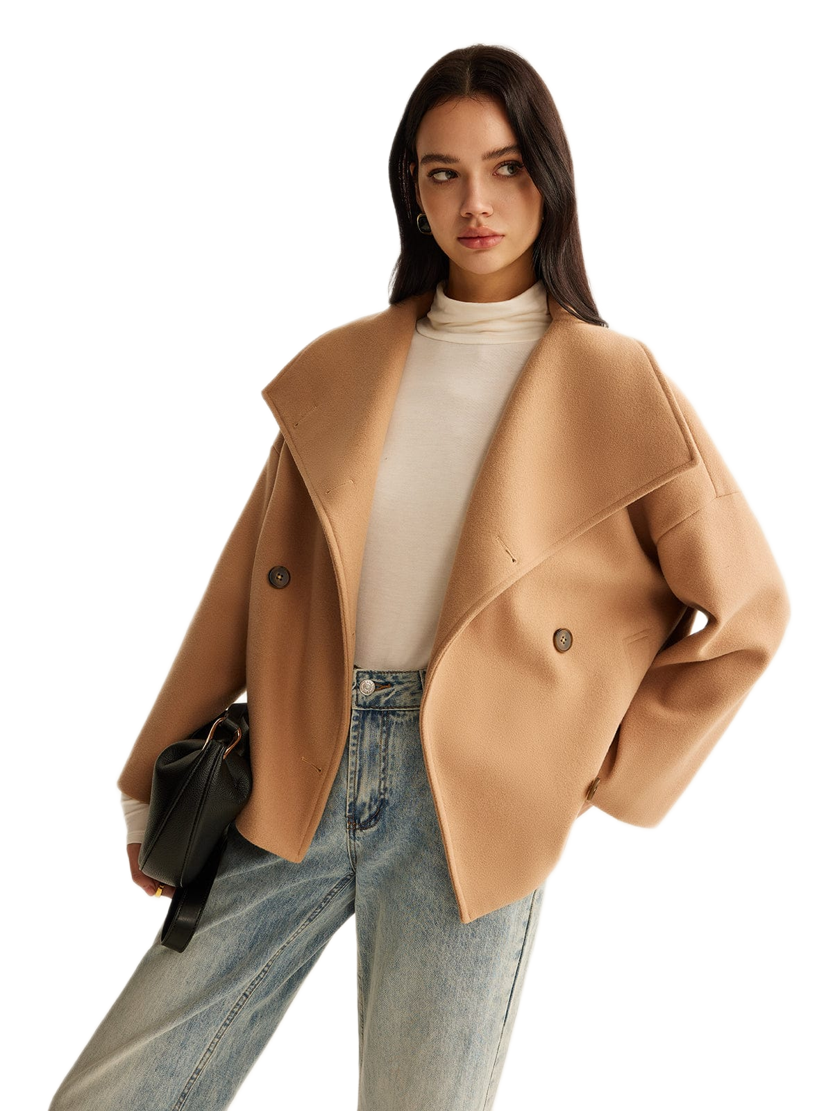 Maryellen | Wide-Collar Button Jacket