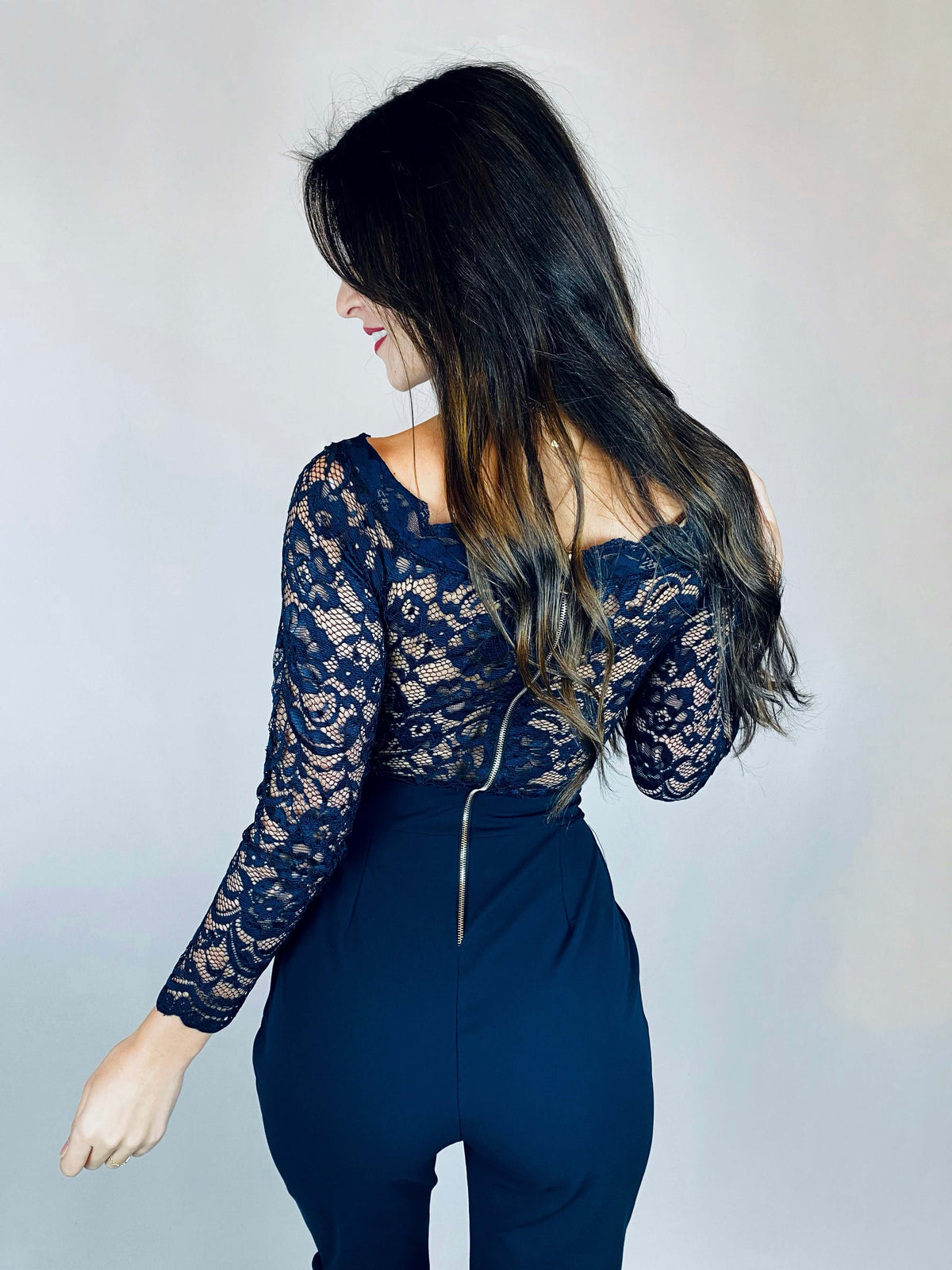Cammy | Long-Sleeve Lace Jumpsuit