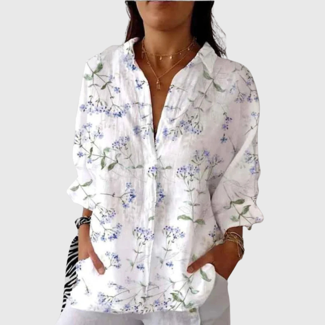 PRINTED FLOWING BLOUSE
