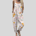 FLOWING ADJUSTABLE-STRAP CROPPED DUNGAREES
