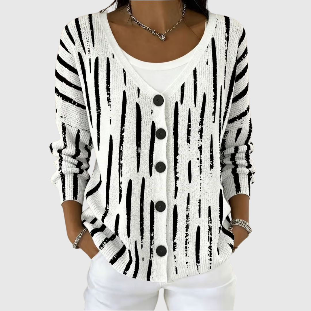 KNITTED BUTTON-FRONT SUMMER CARDIGAN