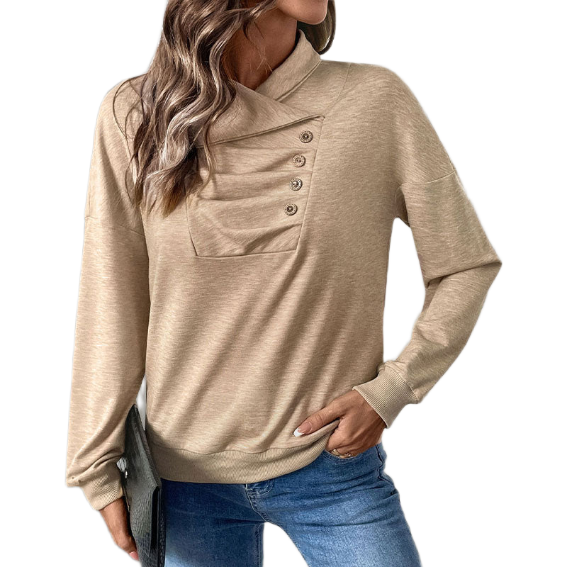 Enedina | Asymmetric Button-Neck Top