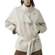 Yareli | Belted Stand-Collar Jacket