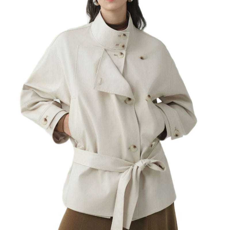 Yareli | Belted Stand-Collar Jacket