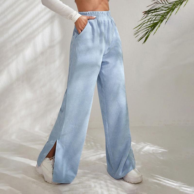 NAHLA | BUTTON-FRONT WIDE-LEG TROUSERS