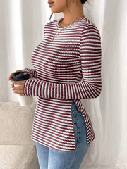 Assunta | Striped Side-Split Top