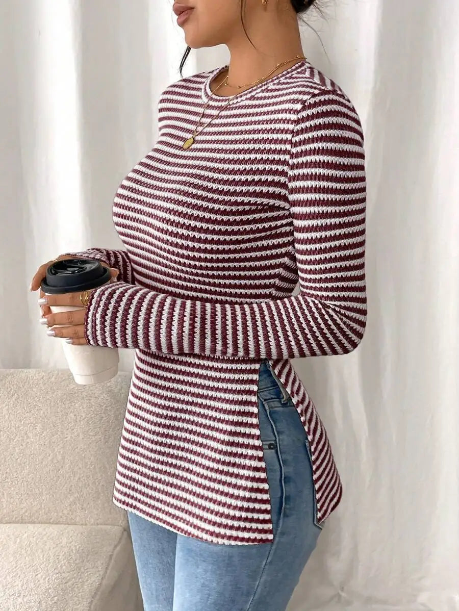 Assunta | Striped Side-Split Top