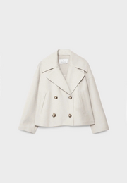 Maialen | Cropped Double-Breasted Tailored Jacket in Beige