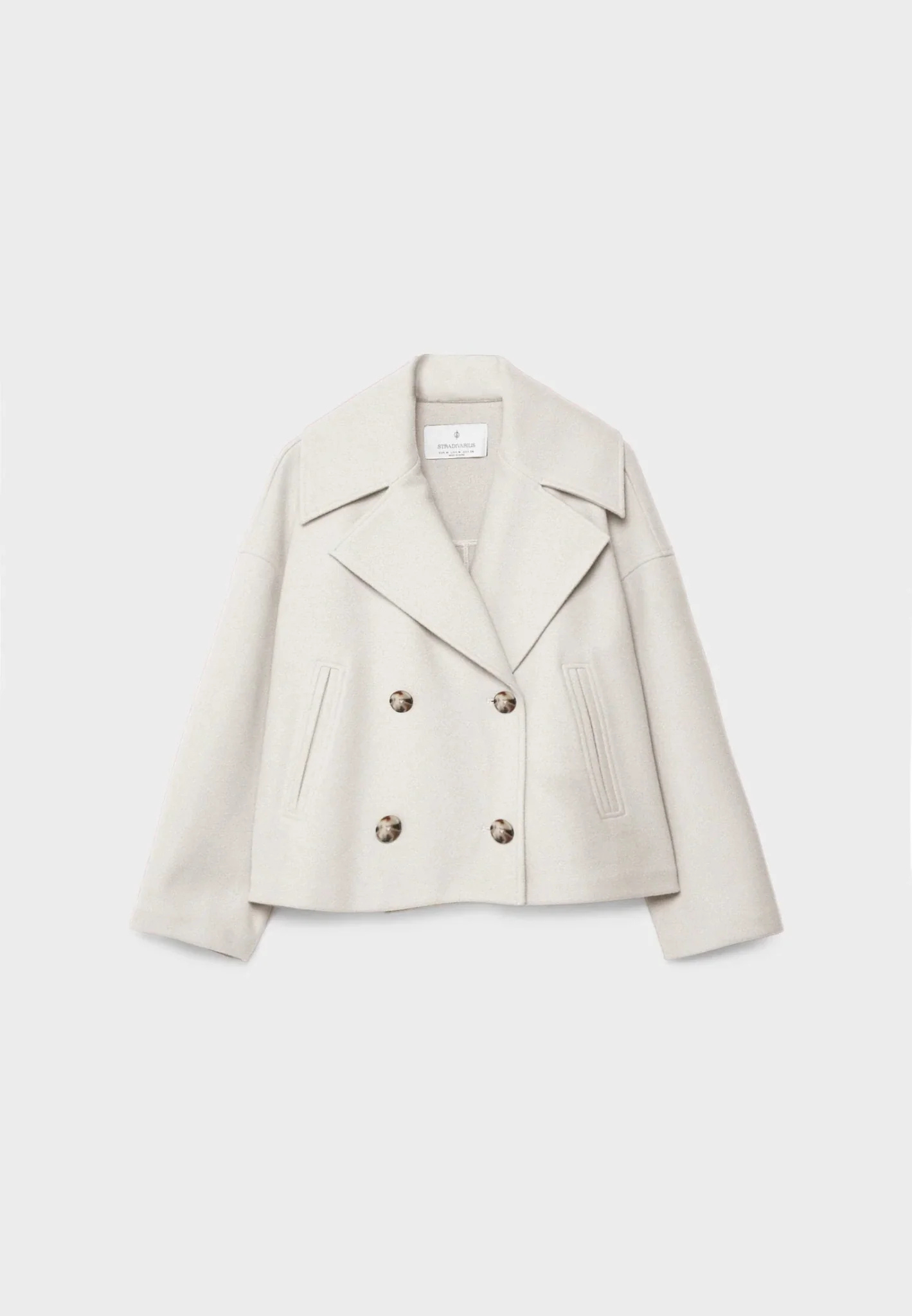 Maialen | Cropped Double-Breasted Tailored Jacket in Beige
