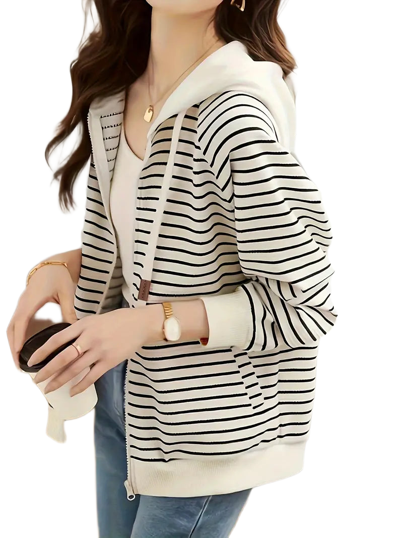 Felisha | Striped Zip Hoodie
