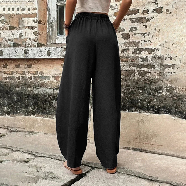 VANNA | POCKET-DETAIL HIGH-WAISTED TROUSERS