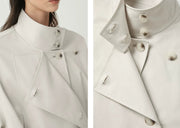 Yareli | Belted Stand-Collar Jacket