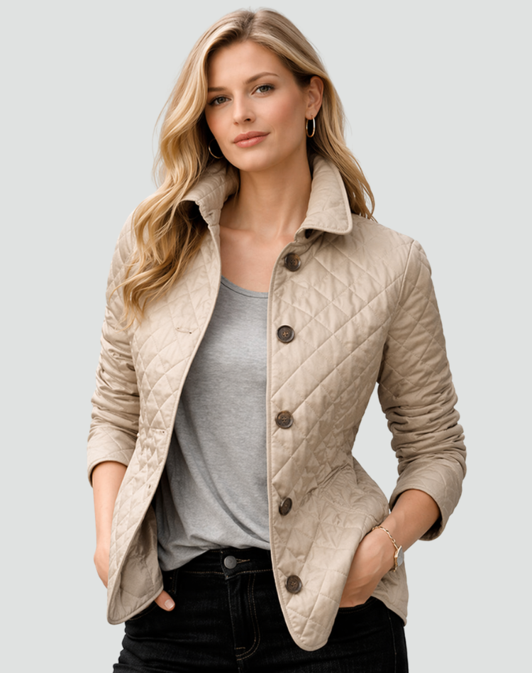 Lizette | Collared Quilted Button Jacket