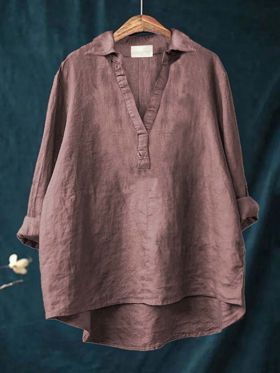 ANDREA | PRINTED LONG-SLEEVE BLOUSE