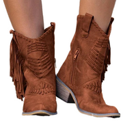 Krishvi | Fringe Western Ankle Boots