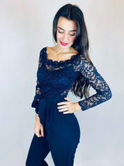 Cammy | Long-Sleeve Lace Jumpsuit
