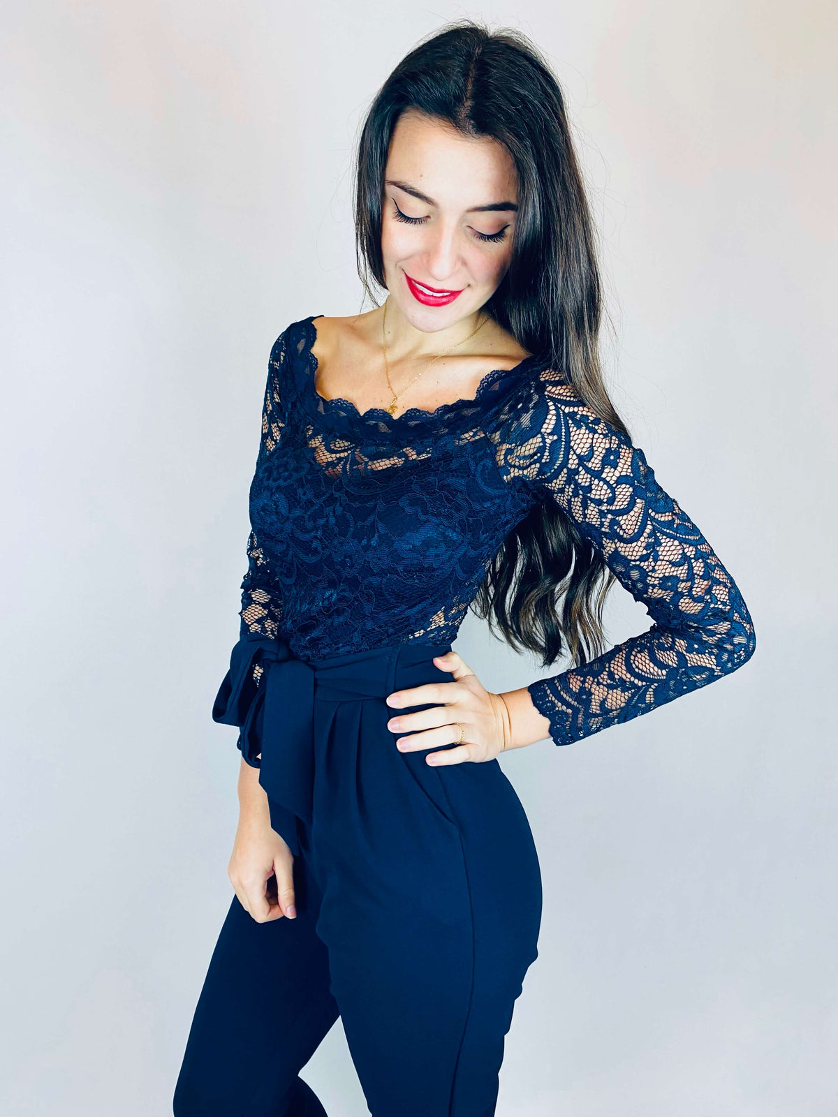 Cammy | Long-Sleeve Lace Jumpsuit