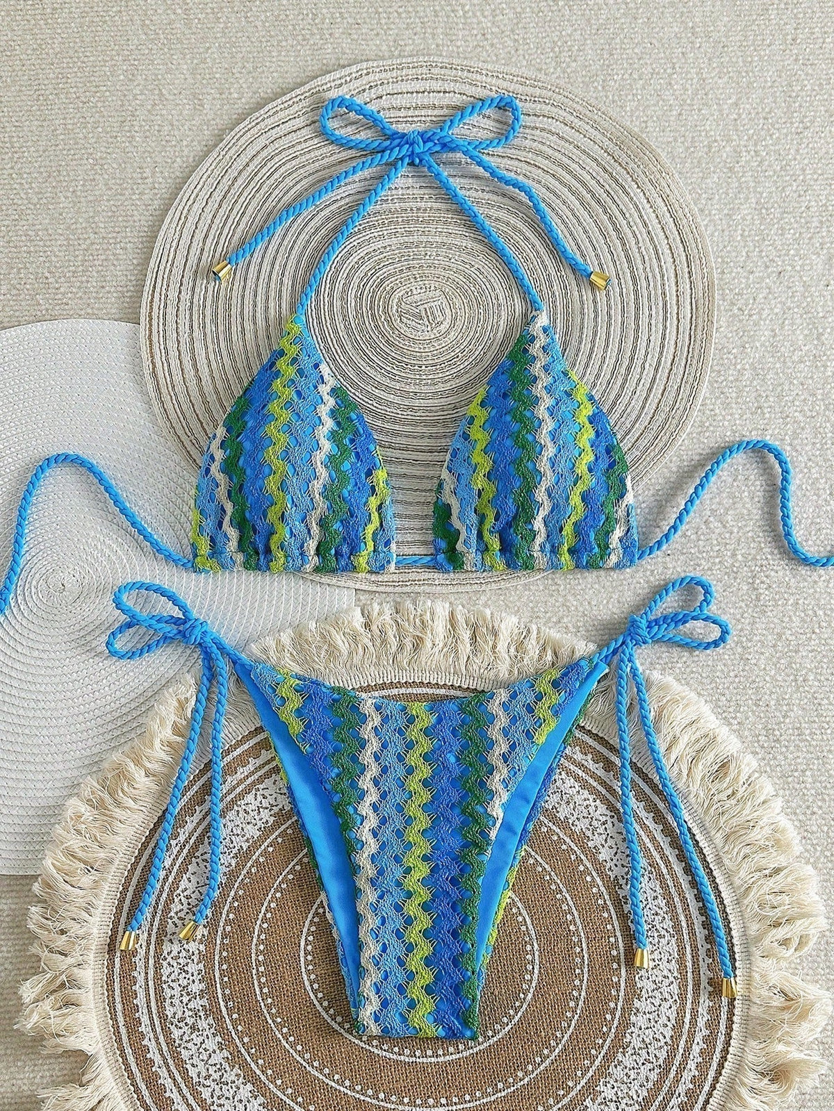 Rasheda | Striped Triangle Bikini