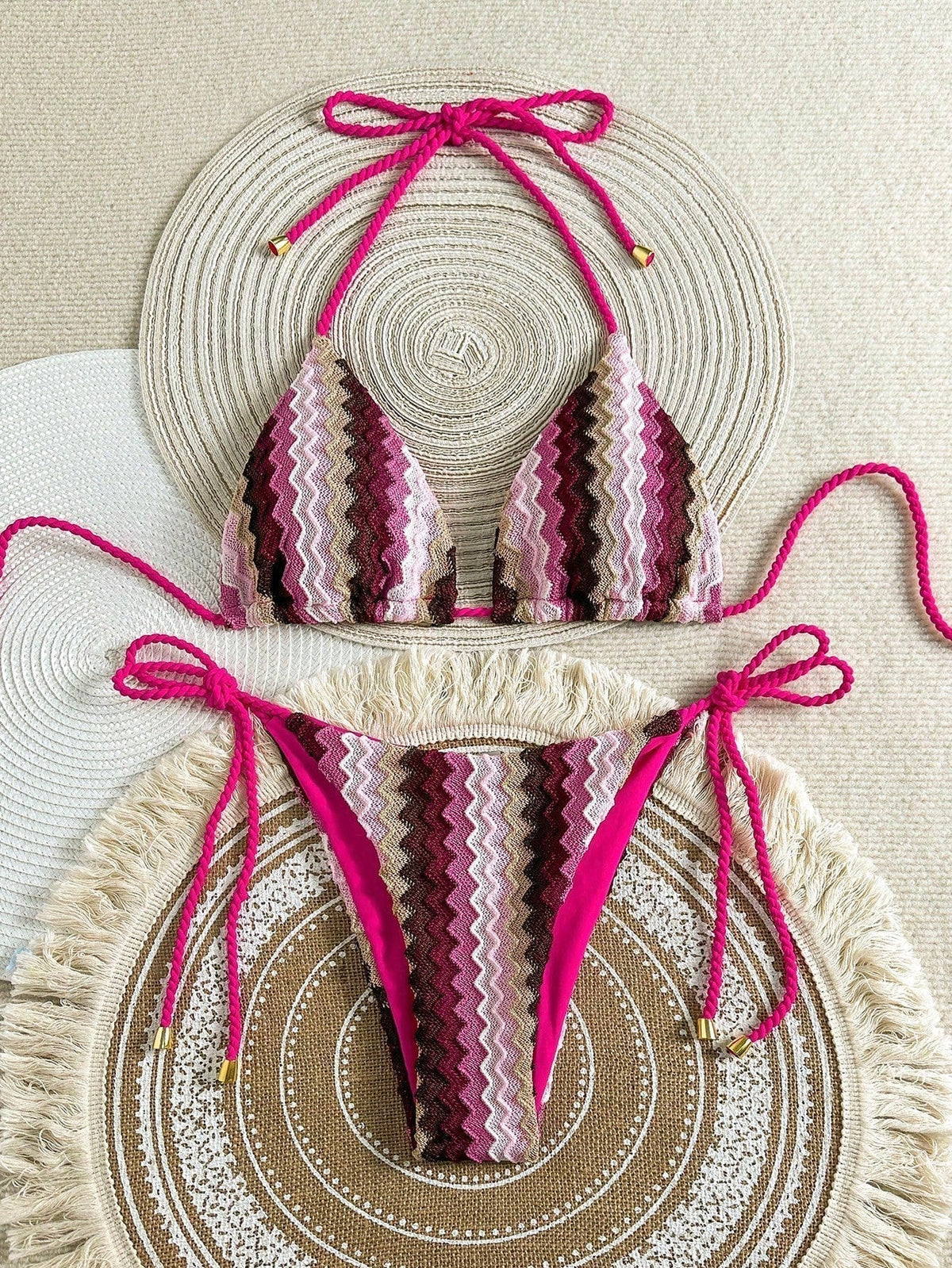 Rasheda | Striped Triangle Bikini