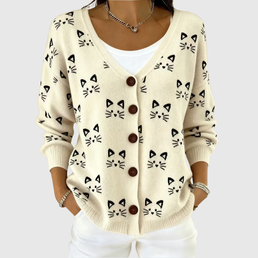 KNITTED BUTTON-FRONT SUMMER CARDIGAN