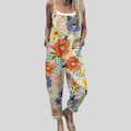 FLOWING ADJUSTABLE-STRAP CROPPED DUNGAREES