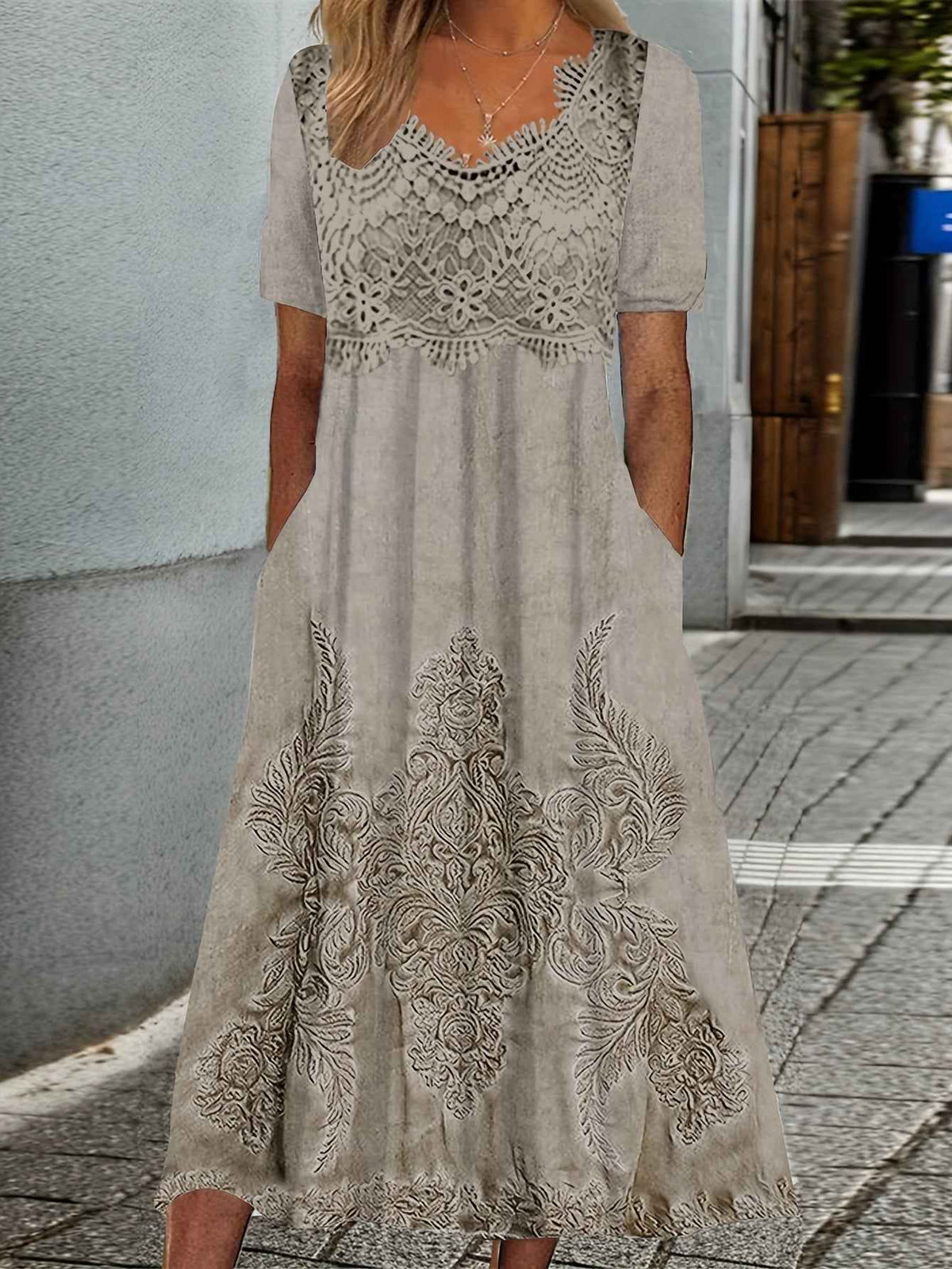 Indigo | Elegant Midi Flower Dress