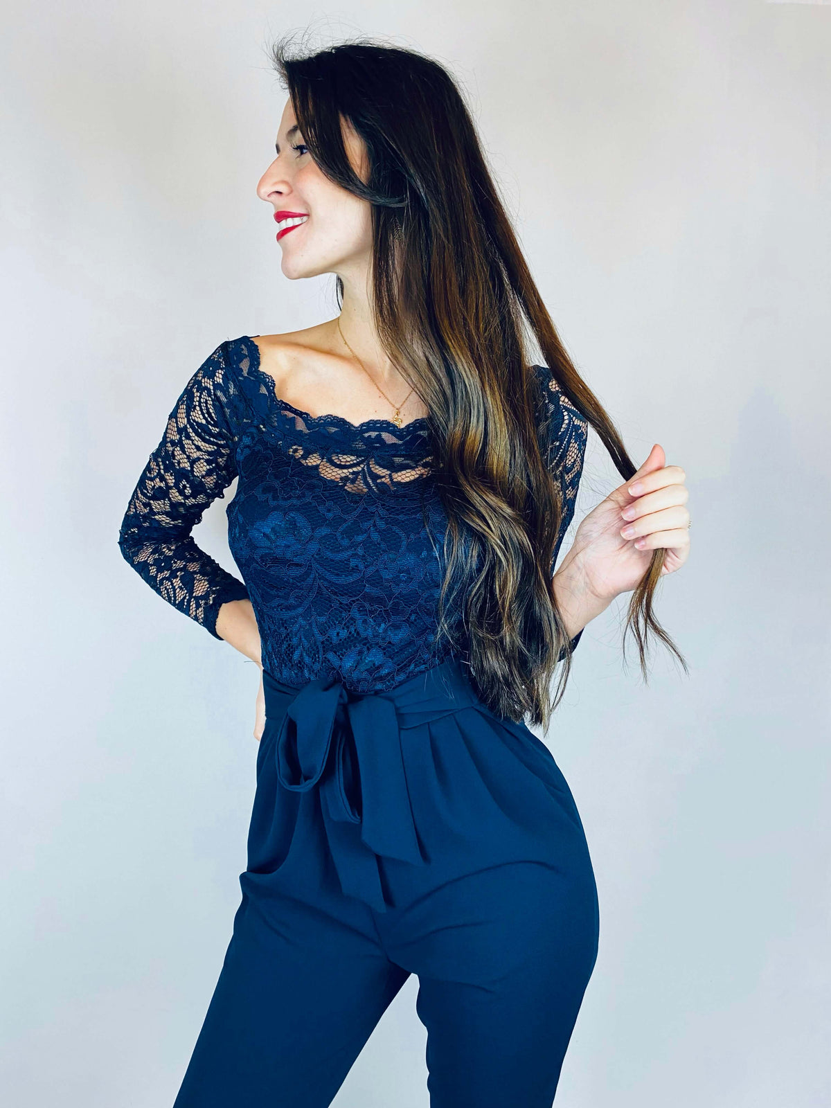 Cammy | Long-Sleeve Lace Jumpsuit