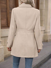 Eleri | Mid-Length Single-Breasted Wool-Blend Coat in Black