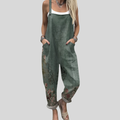 FLOWING ADJUSTABLE-STRAP CROPPED DUNGAREES
