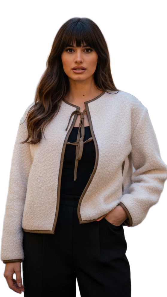 Kelsi | Tie-Neck Cropped Jacket