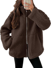 Denisha | Stand-Collar Textured Zip Jacket