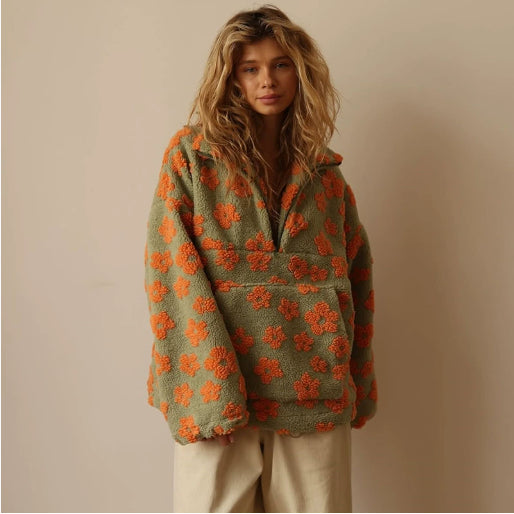 Kylene | Floral Half-Zip Sweatshirt