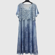 Indigo | Elegant Midi Flower Dress