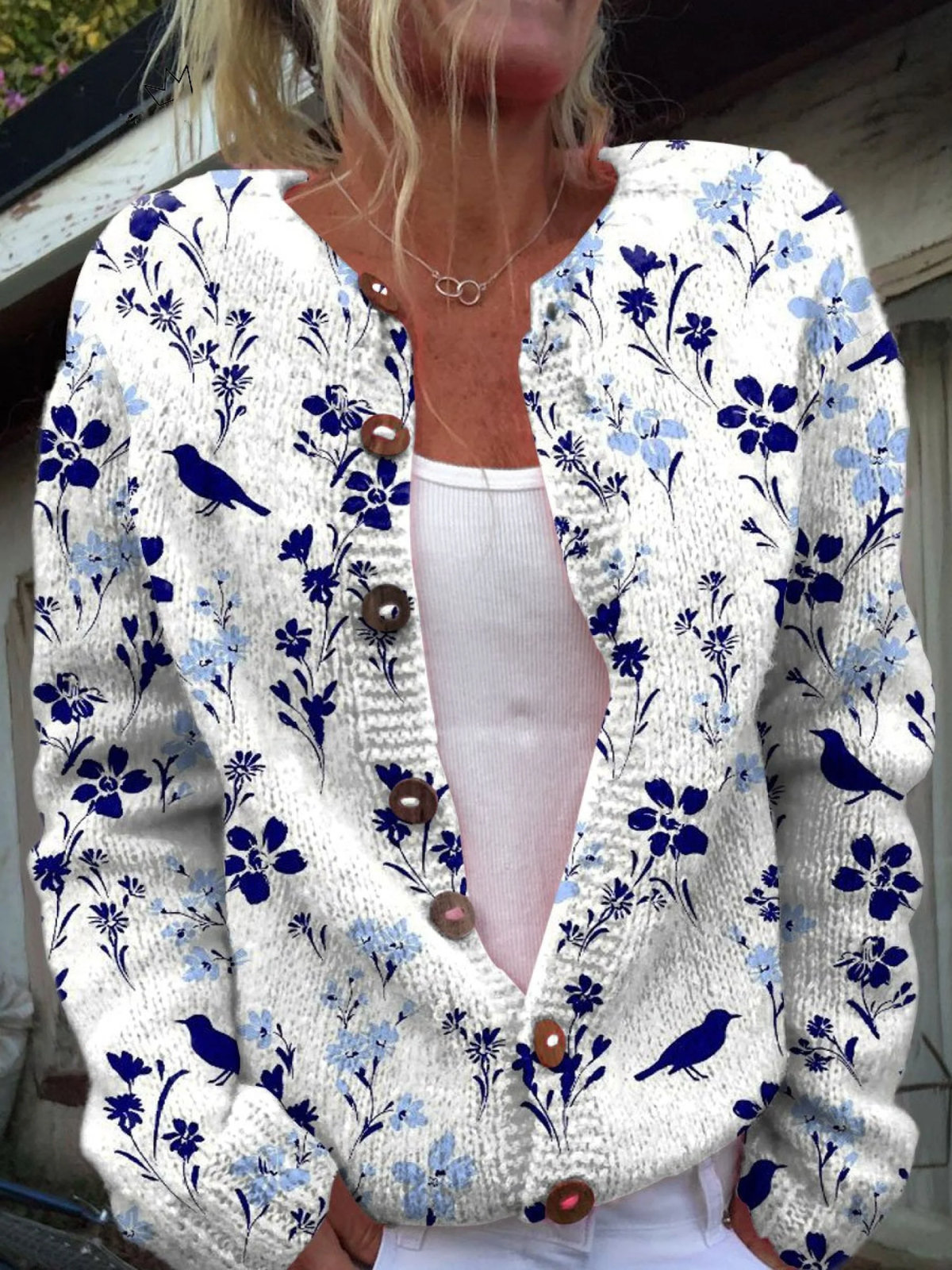 FRANCA | FLORAL & BIRD KNIT CARDIGAN