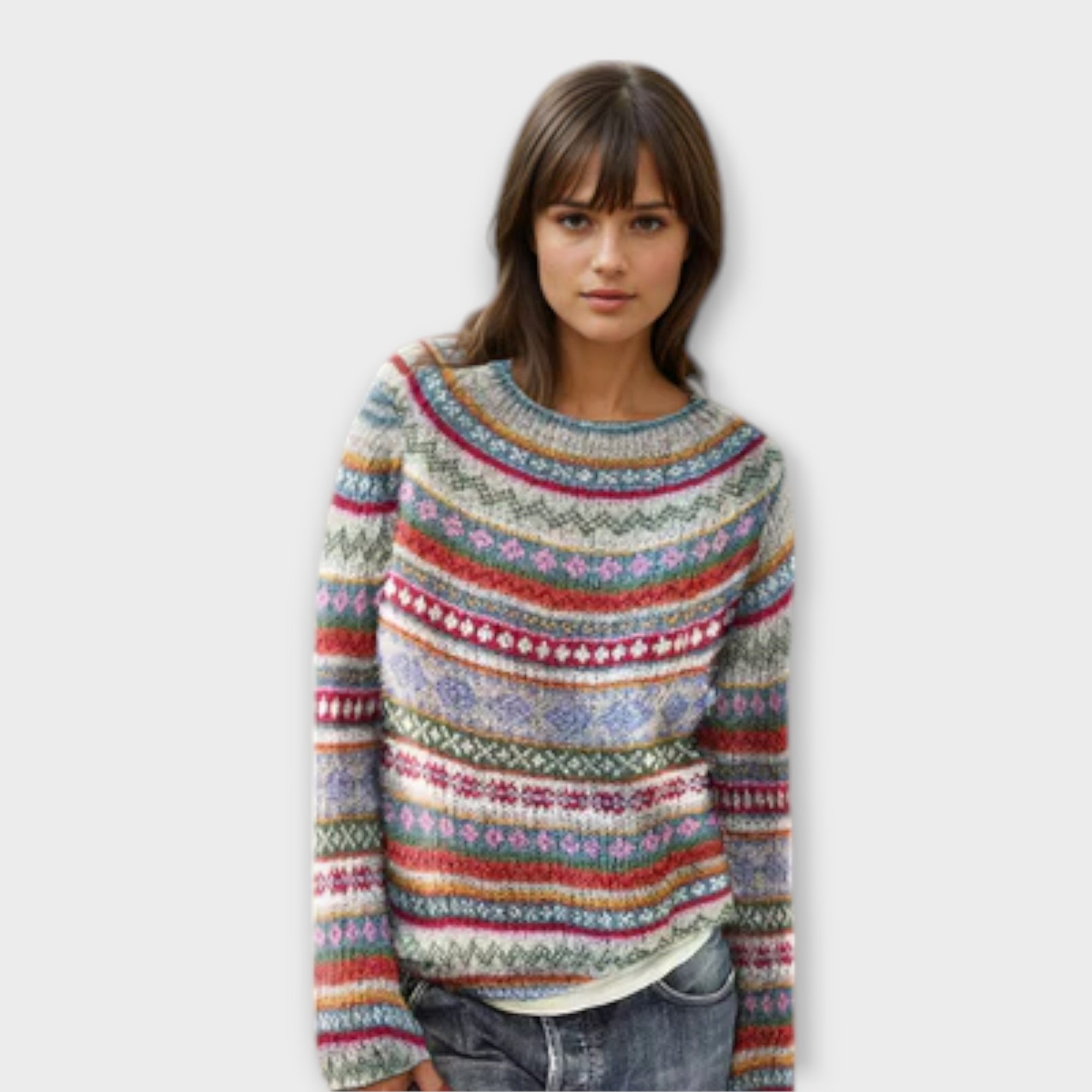 Manonin | Soft Jumper With Coloured Stripes