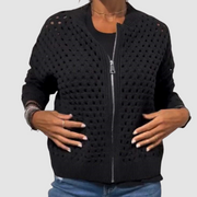 Wanita | Open-Knit Zip Cardigan