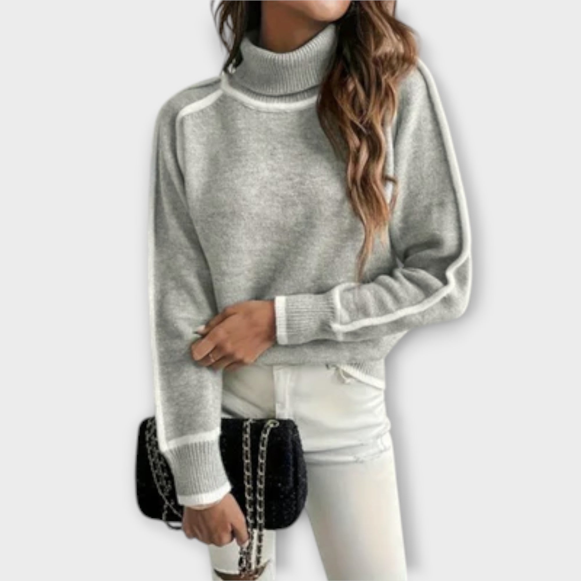 AURORA | COLLARED ROLL-NECK JUMPER