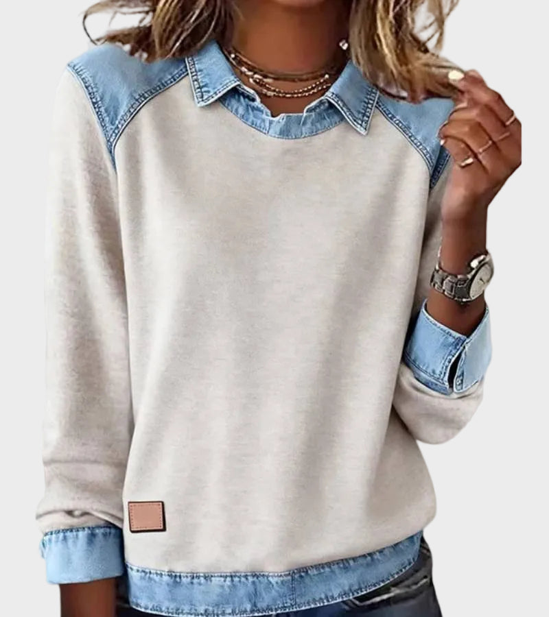 RAVIT | LONG-SLEEVE COLLARED BLOUSE