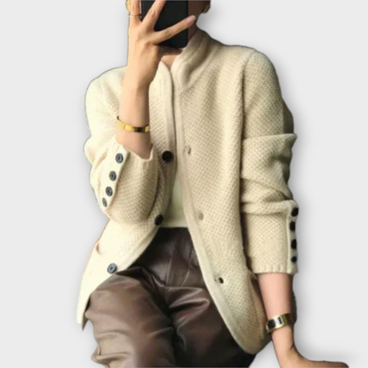 Alissa | Comfortable Cardigan In Cream Colour