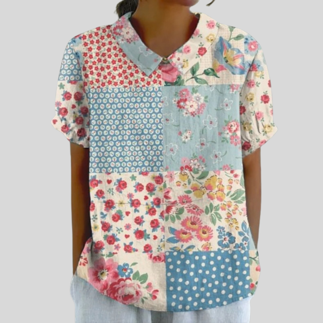 FLORAL COLLARED TOP