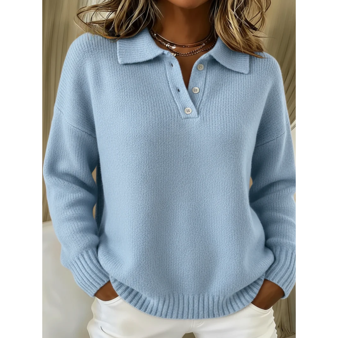 Rheanna | Collared Button-Neck Jumper