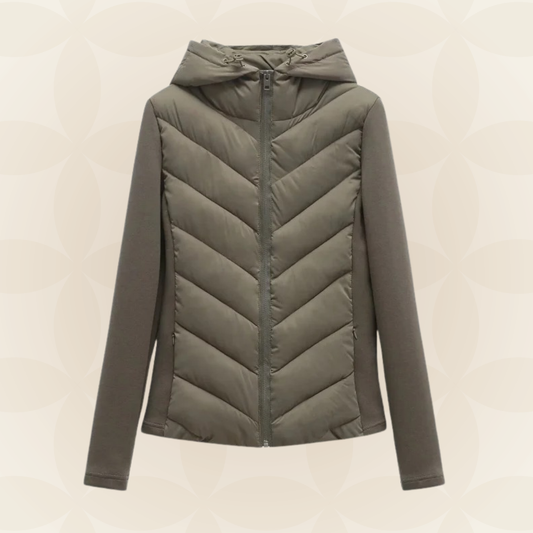 Treva | Chevron-Quilted Hooded Jacket