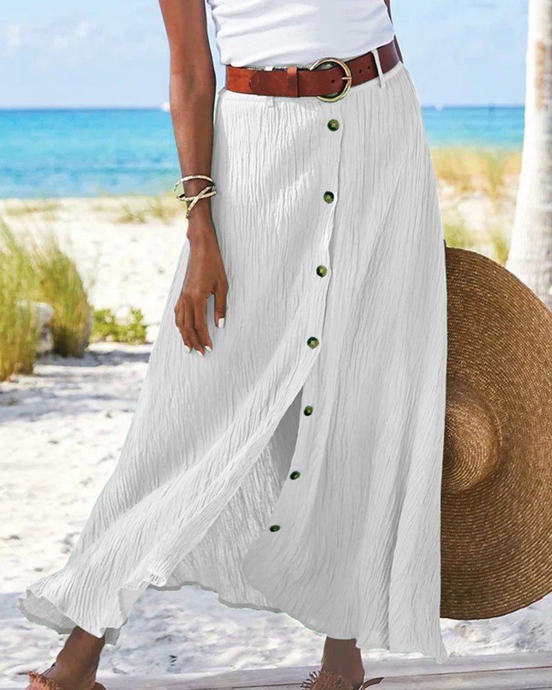 Syndy | Flowing Skirt With Buttons